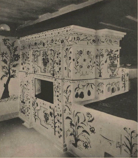 Роспись на печи в селе Аулы, 1920-е годы