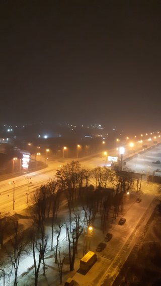 Снег только начался, возле Запорожского шоссе