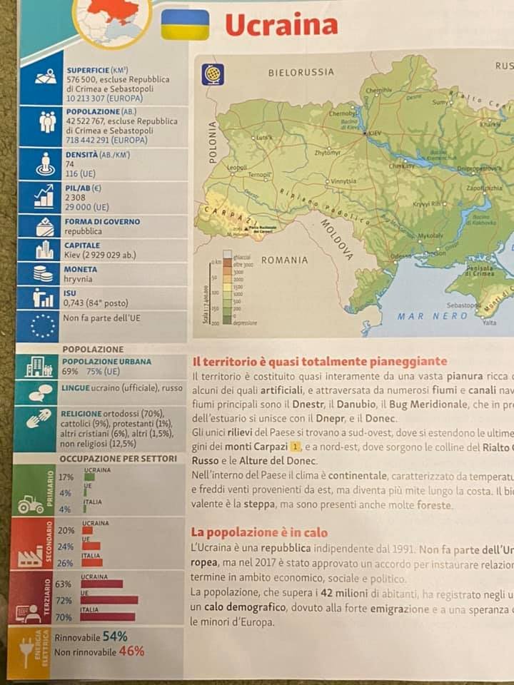В итальянском учебнике Украину назвали "частью России", а Днепр - Днепропетровском: подробности, фото-3